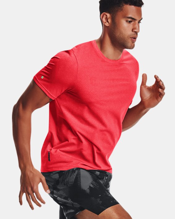 Men's UA RUSH™ Seamless Strength Short Sleeve, Red, pdpMainDesktop image number 3